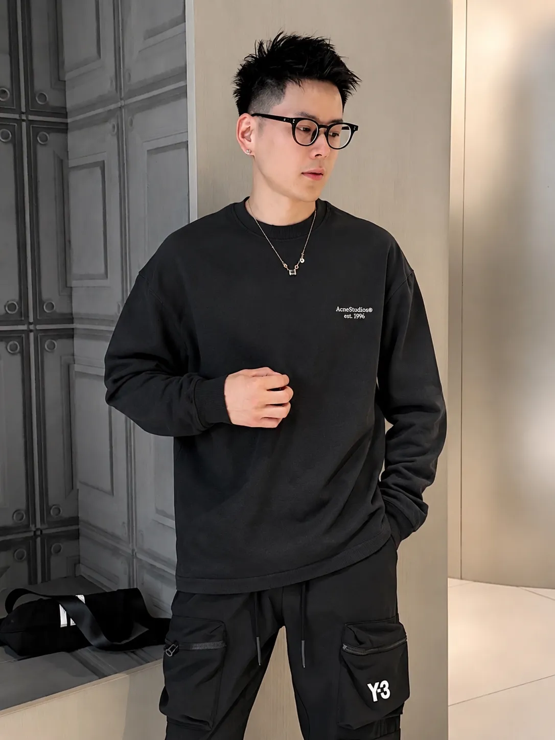 Acne*Studios*Autumn and winter letter embroidery technology "Difference in currency fabrics" Double yarn pure cotton top 7a antibacterial short-sleeved tee The upper body is very comfortable, Same Style half-sleeves for men and women, dropped shoulders and loose version Color: Black White Coffee Brown Size: S (90-130 pounds) M (125-150 pounds) L (135-165 pounds) XL (160-190 pounds) XXL (185 pounds)